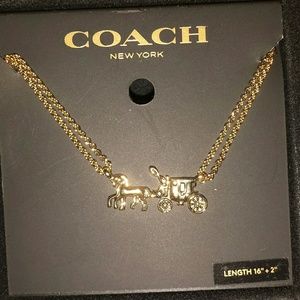 Coach House and Carriage Double Chain Necklace